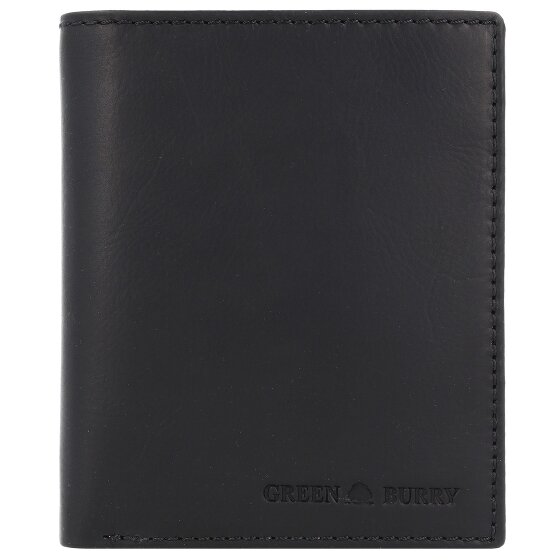 Greenburry Pure Black Wallet RFID protection Leather 10.5 cm