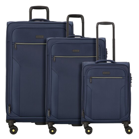 d&n Travel Line 9704 4 wheels Suitcase set 3-piece with expansion pleat