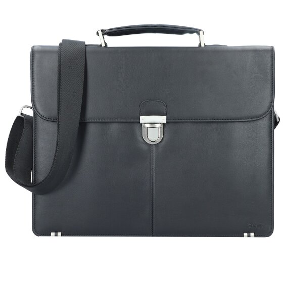 Esquire Oxford briefcase leather 40 cm laptop compartment