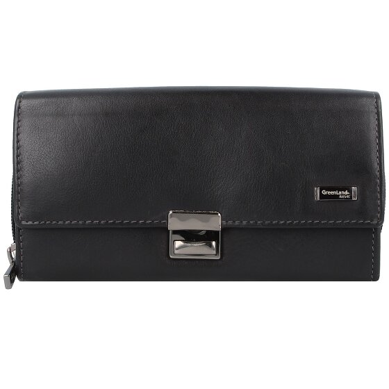 Greenland Nature Black Nappa waiter wallet purse RFID leather 18 cm