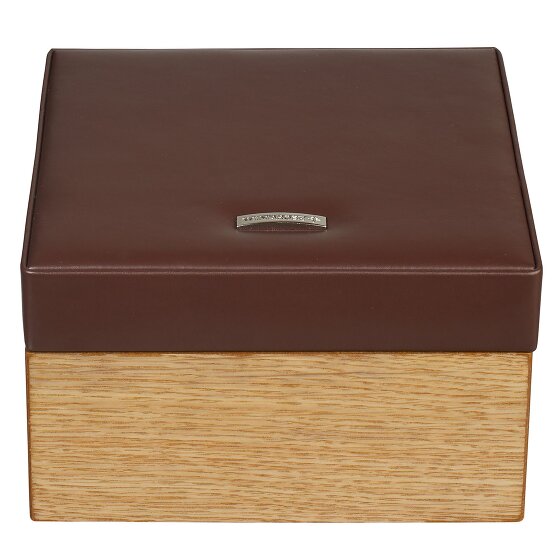 Windrose Wood jewelry case leather 18 cm