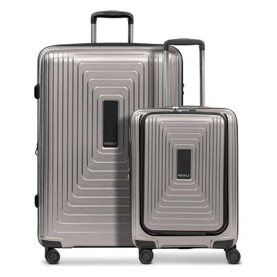 Redolz Essentials 14 4-wheel suitcase set 2 pcs. laptop compartment with expansion fold