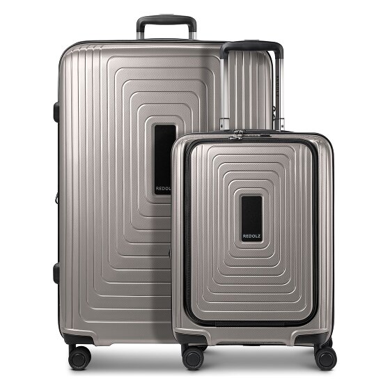 Redolz Essentials 14 4-wheel suitcase set 2 pcs. laptop compartment with expansion fold