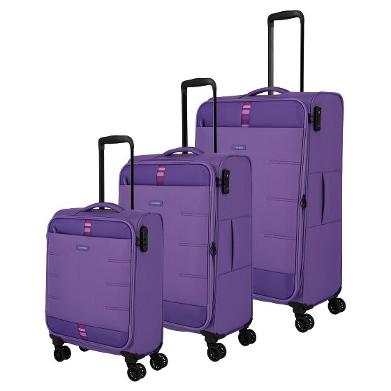 Travelite Rügen 4 wheels Suitcase set 3-piece with expansion pleat