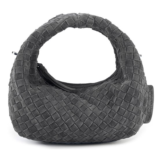 LES VISIONNAIRES Greta Micro weave Handbag Genuine Leather 20 cm