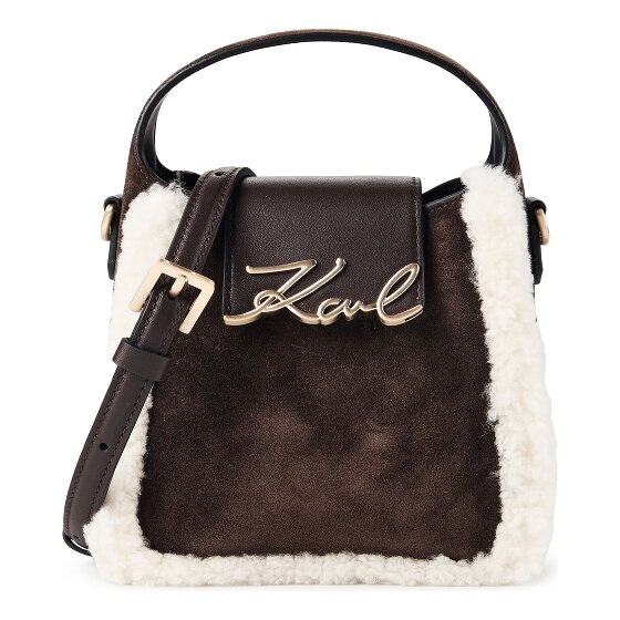 Karl Lagerfeld Signature Mini Bag Handbag Genuine Leather 18 cm