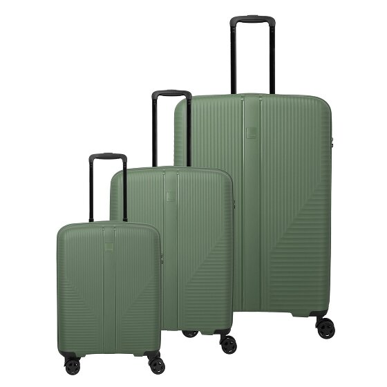 Travelite Air Stripe 4 wheels Suitcase set 3-piece with expansion pleat