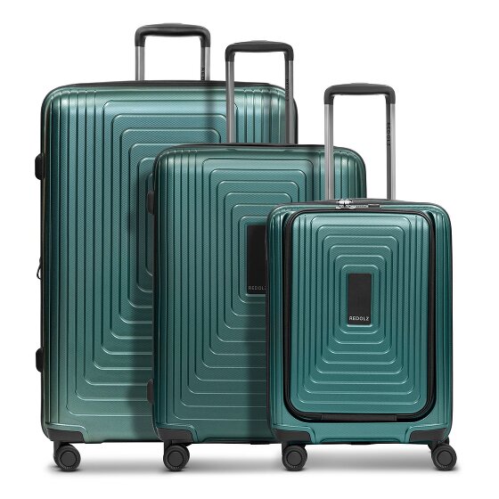 Redolz Essentials 14 4 wheels Suitcase set 3-piece with expansion pleat