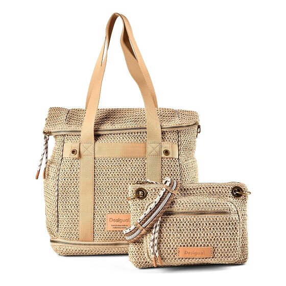 Desigual Raffia Shoulder Bag 29 cm with expansion pleat