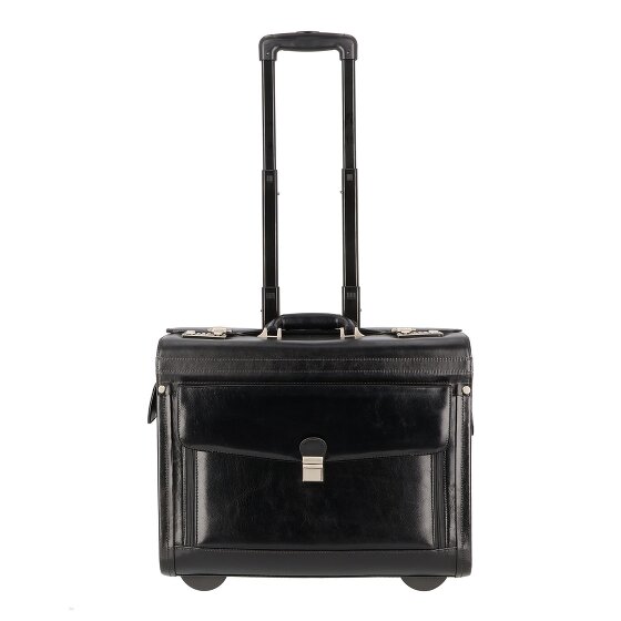 Dermata 2 wheels Pilot trolley Genuine Leather 39 cm Laptop compartment
