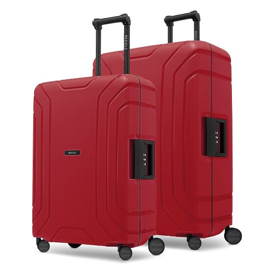 Redolz Essentials 15 4-wheel suitcase set 2-piece with three-point closure