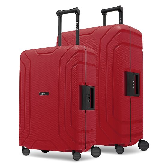 Redolz Essentials 15 4-wheel suitcase set 2-piece with three-point closure
