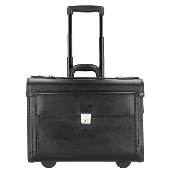 Alassio 2-wheel leather pilot case 48 cm laptop compartment