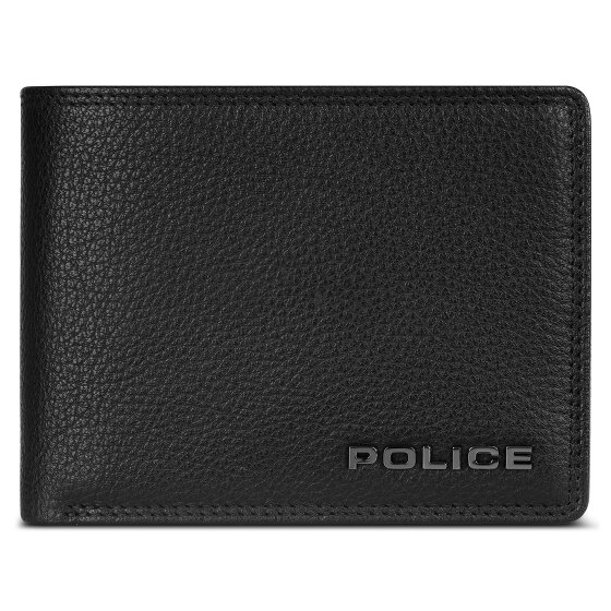 Police Wallet RFID leather 12 cm fold-out with zipper compartment
