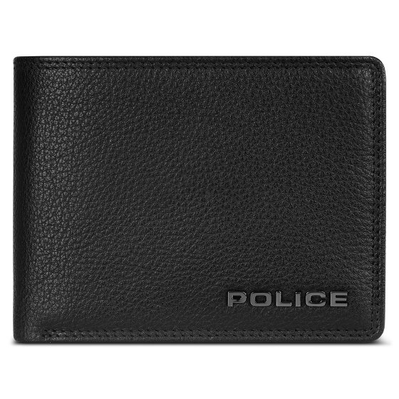 Police Wallet RFID leather 12 cm fold-out with zipper compartment