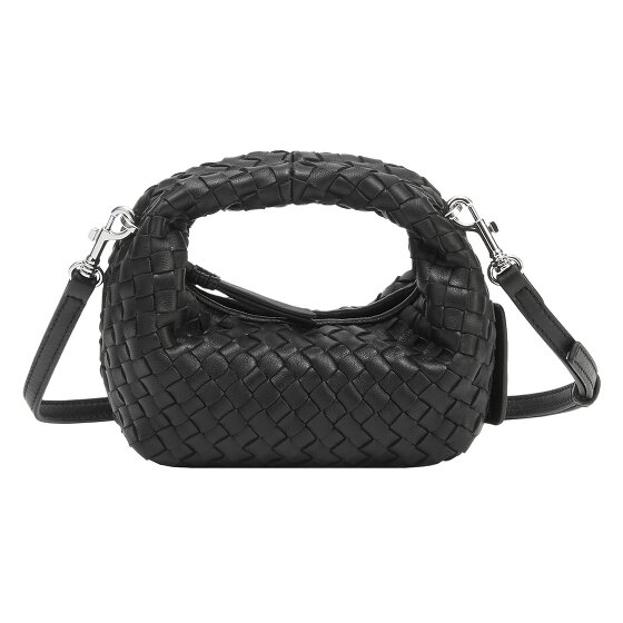 LES VISIONNAIRES Greta Micro weave Handbag Genuine Leather 20 cm