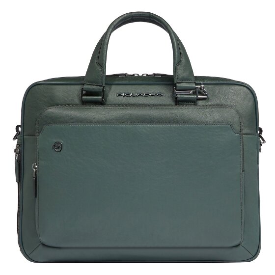 Piquadro Black Square Briefcase Leather 40 cm Laptop compartment