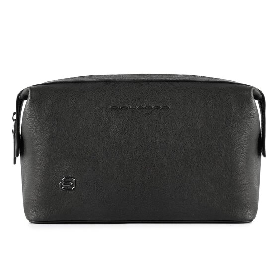 Piquadro Black Square Toiletry bag Genuine Leather 23 cm