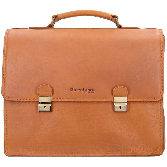 Greenland Nature Briefcase RFID protection Genuine Leather 40 cm Laptop compartment
