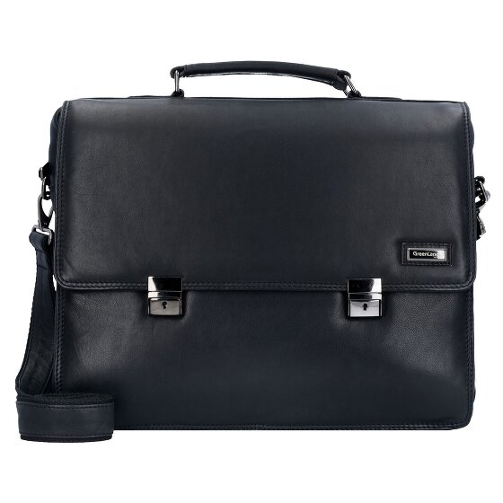 Greenland Nature Black Nappa briefcase leather 40 cm laptop compartment