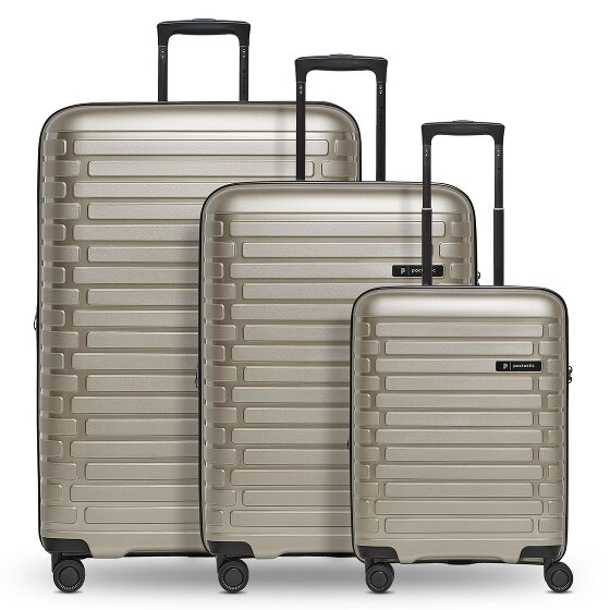 Pactastic Collection 04 THE THREE SET + 4 wheels Suitcase set 3-piece with expansion pleat