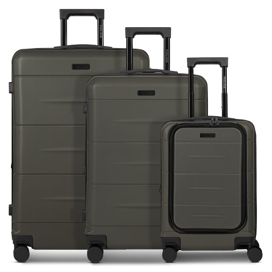 Police London 4 wheels Suitcase set 3-piece with expansion pleat