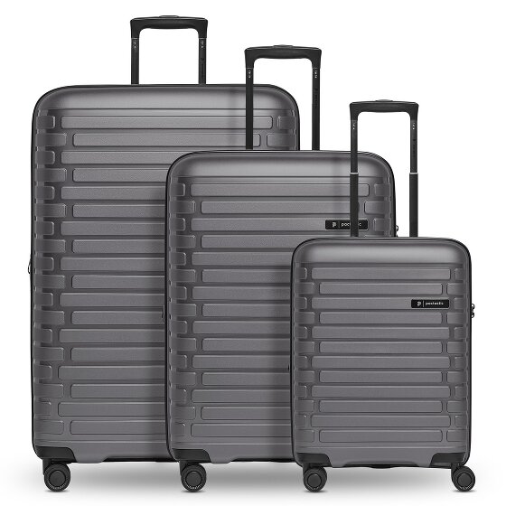 Pactastic Collection 04 THE THREE SET + 4 wheels Suitcase set 3-piece with expansion pleat