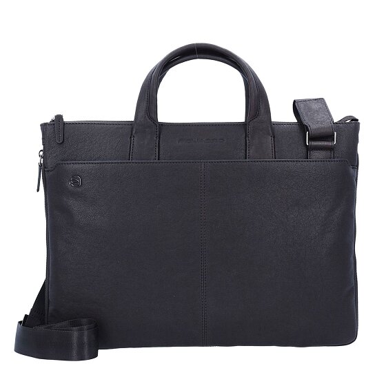 Piquadro Black Square briefcase leather 42 cm laptop compartment