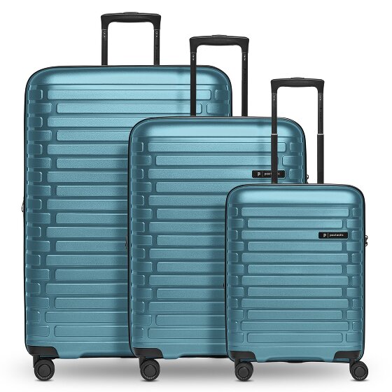 Pactastic Collection 04 THE THREE SET + 4 wheels Suitcase set 3-piece with expansion pleat