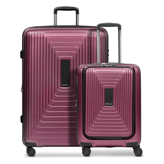 Redolz Essentials 14 4-wheel suitcase set 2 pcs. laptop compartment with expansion fold