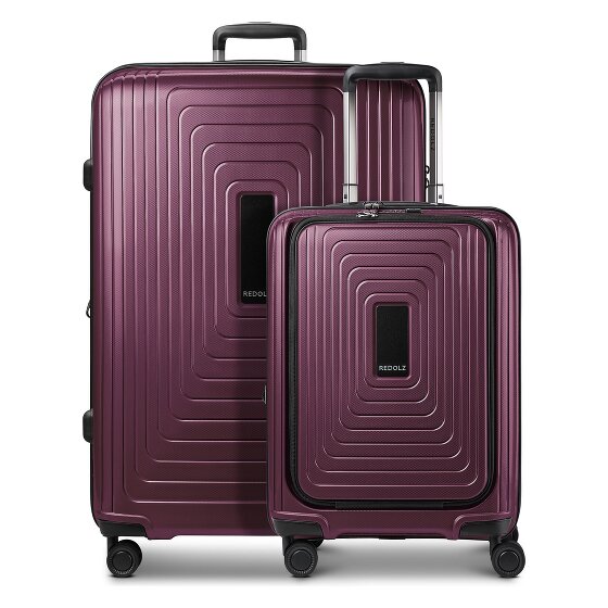 Redolz Essentials 14 4-wheel suitcase set 2 pcs. laptop compartment with expansion fold