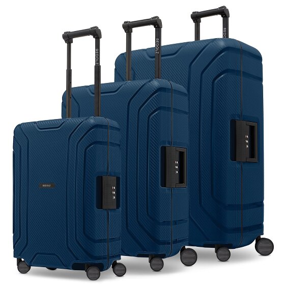 Redolz Essentials 15 4-wheel suitcase set 3-piece with three-point closure