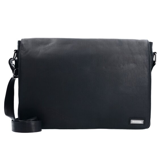 Greenland Nature Black Nappa Messenger Leather 38 cm