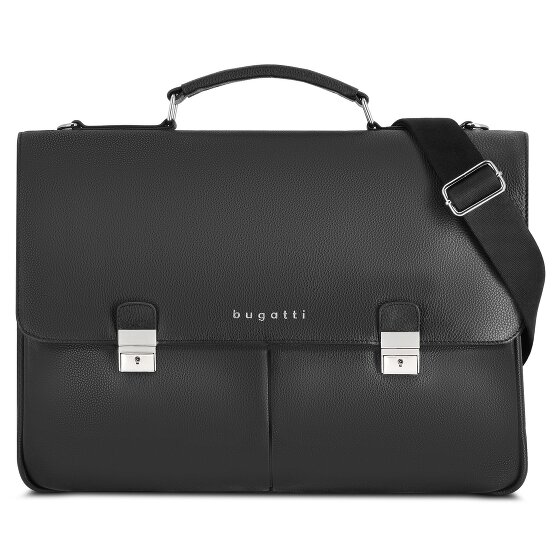 Bugatti Valencia briefcase XL leather 3 main compartments 43 cm laptop compartment