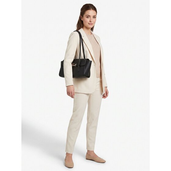 Karl Lagerfeld Signature Shoulder Bag Genuine Leather 37 cm