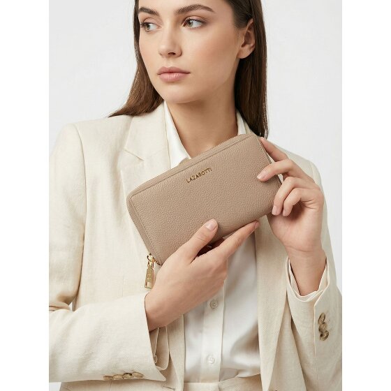 Lazarotti Bologna Leather XL Double Zip-Around Wallet, RFID-Protected, 20 cm