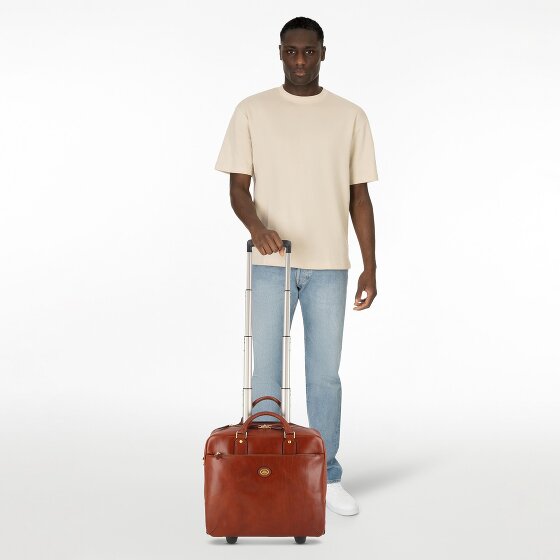 The Bridge Stovia 2 wheels Pilot trolley Leather 39 cm Laptop compartment