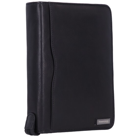 Greenland Nature Black Nappa ring folder leather 19 cm