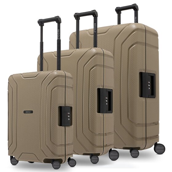 Redolz Essentials 15 4-wheel suitcase set 3-piece with three-point closure