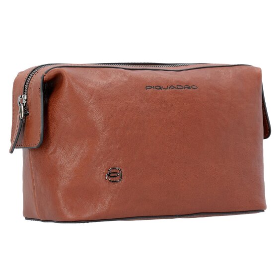 Piquadro Black Square Toiletry bag Genuine Leather 23 cm