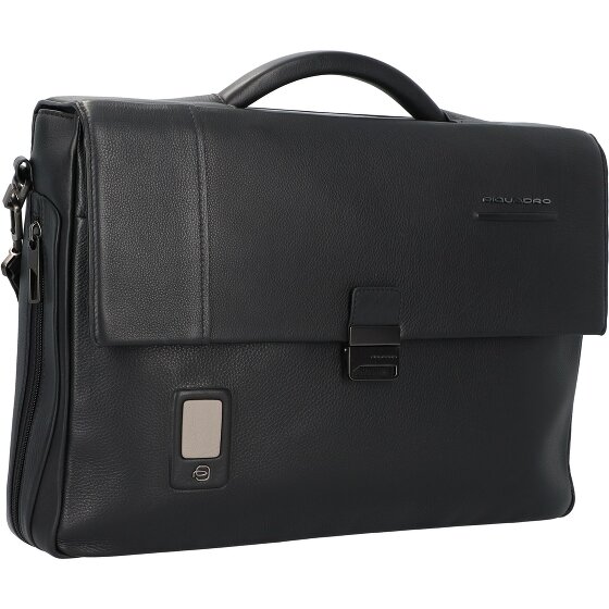 Piquadro Akron briefcase leather 42 cm laptop compartment
