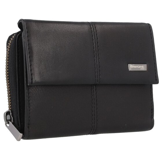 Greenland Nature Black Nappa Wallet RFID protection Leather 13 cm
