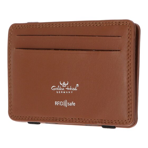 Golden Head Polo Credit card case RFID protection Genuine Leather 7.5 cm