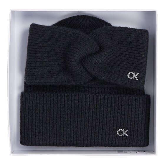 Calvin Klein Ck Metal knitted hat and headband gift set