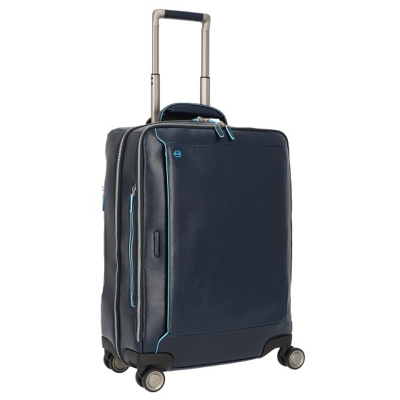 Piquadro Blue Square 4 Roll Cabin Trolley Leather 55 cm Laptop compartment