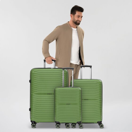 Stratic Shine 4 wheels Suitcase set 3-piece with expansion pleat