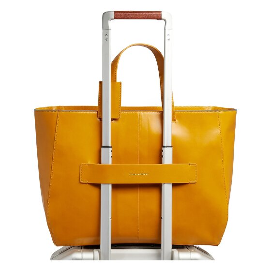 Piquadro Blue Square Shopper Bag Genuine Leather 40 cm