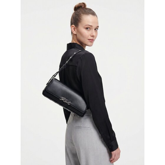 Karl Lagerfeld Signature Shoulder Bag Genuine Leather 32 cm