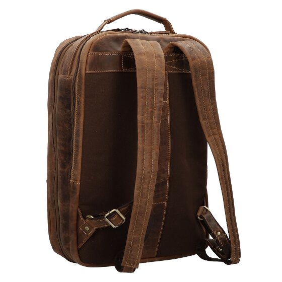 Greenburry Vintage travel backpack leather 48 cm laptop compartment