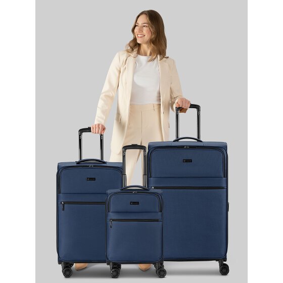 Bugatti Valencia Soft 4 wheels Suitcase set 3-piece with expansion pleat
